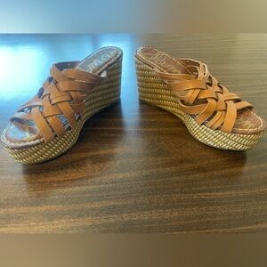 Sam Edelman Espadrille Sandal Brown Strappy Slip-on